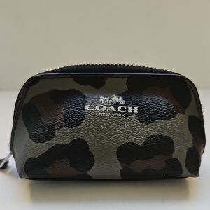 COACH OCELOT ANIMALE PRINT MICRO MINI ZIP PURSE/ CHARM/ COIN CASE